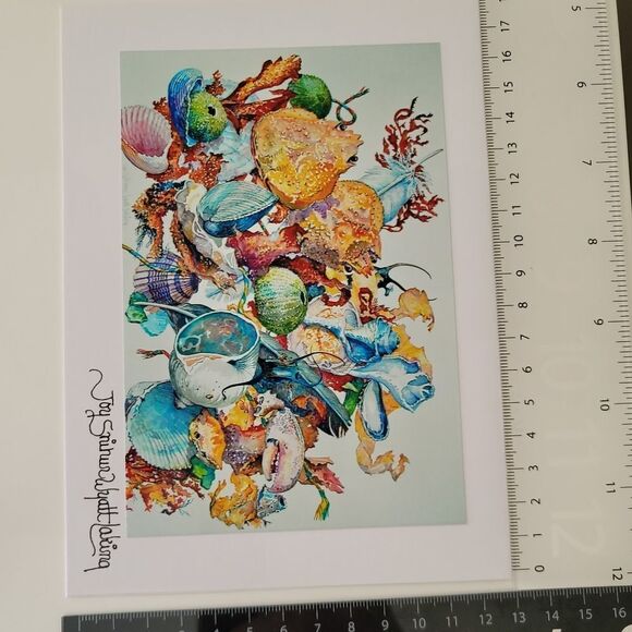 Art Print Jo Laking Glossy Print Shells Collage on Greeting Card #0196 - Picture 4 of 5